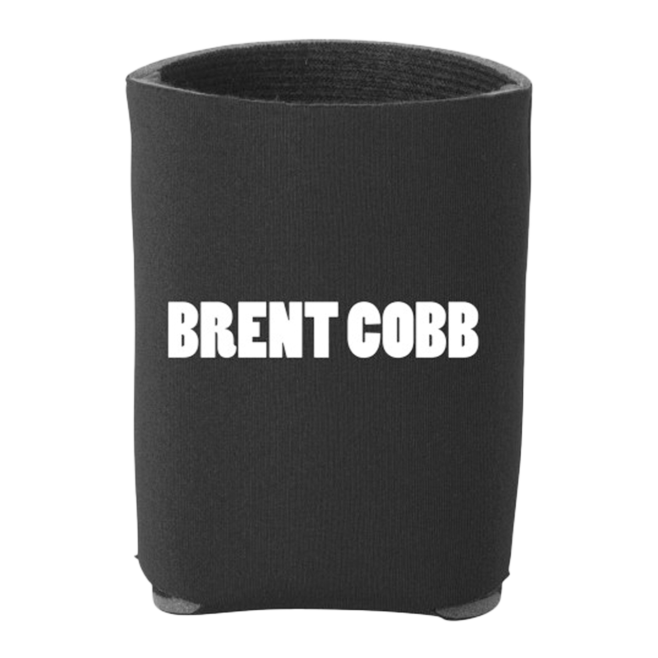 black koozie with white text that reads "Brent Cobb"